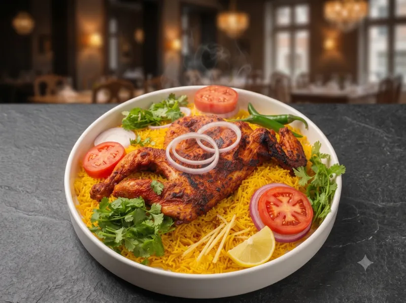 Half chicken bbq with bukhare rice